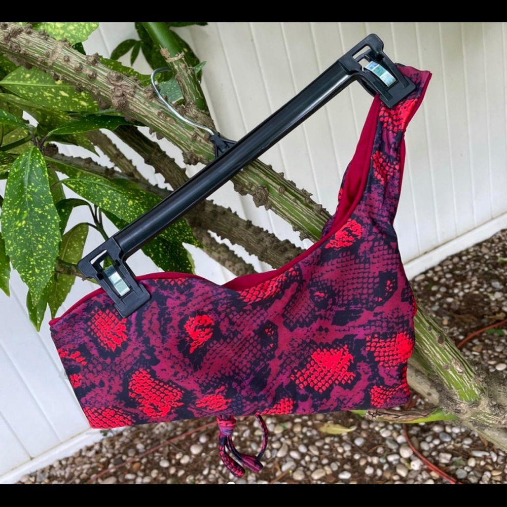 Brand new: reversible red snake print one shoulder bikini  set.